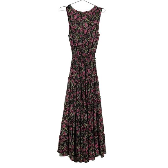 Misa Los Angeles Hollen Fuschia Floral Tiered Sleeveless Maxi Dress XS Feminine - Picture 7 of 16